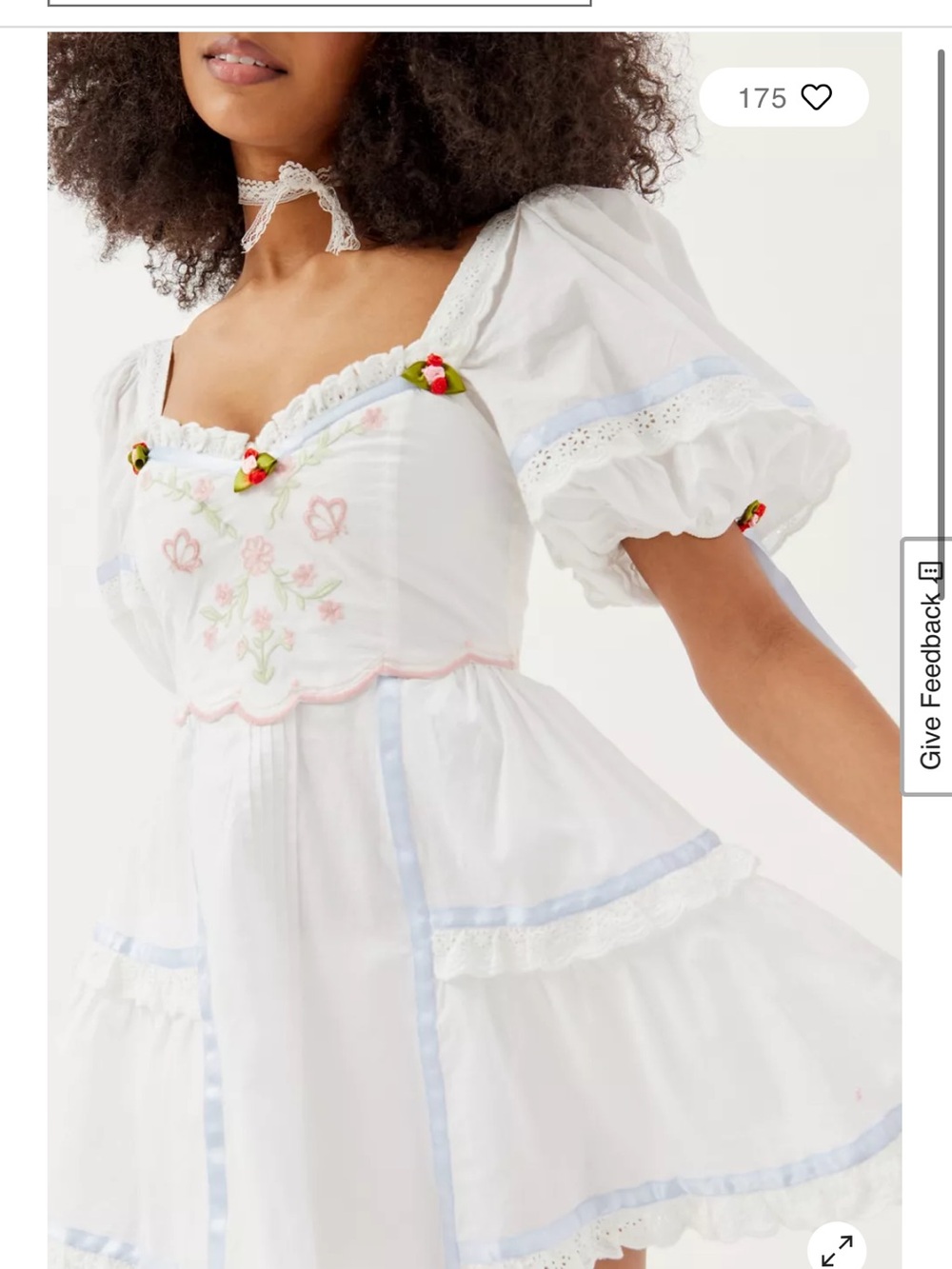 For Love & Lemons Meadow Embroidered Mini Dress | White | Size M - Picture 5 of 8